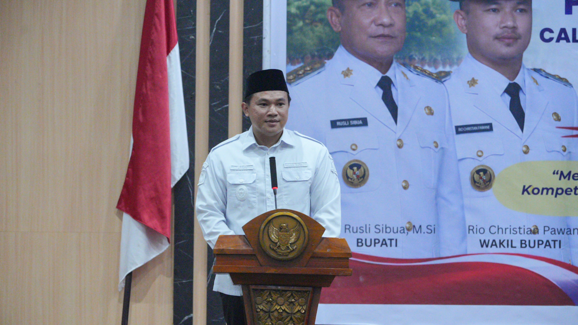 Sambutan Wakil Bupati Pulau Morotai sekaligus membuka dengan Resmi Pelatihan Dasar CPNS Kabupaten Pulau Morotai Tahun 2026